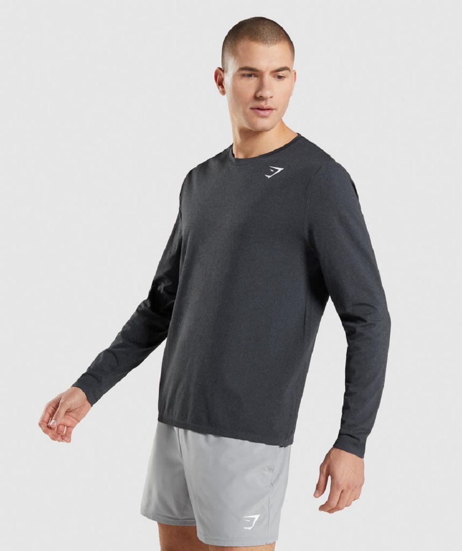 Long Sleeve Gymshark Arrival Seamless Hombre Negras | CO 3526AHK